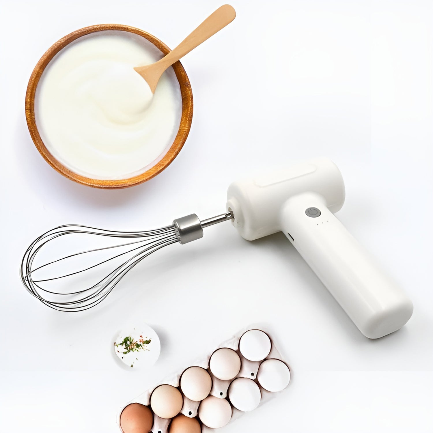 Cordless Electric Whisk & Egg Beater - (1 Pc) Cordless Electric Whisk & Egg Beater - (1 Pc)